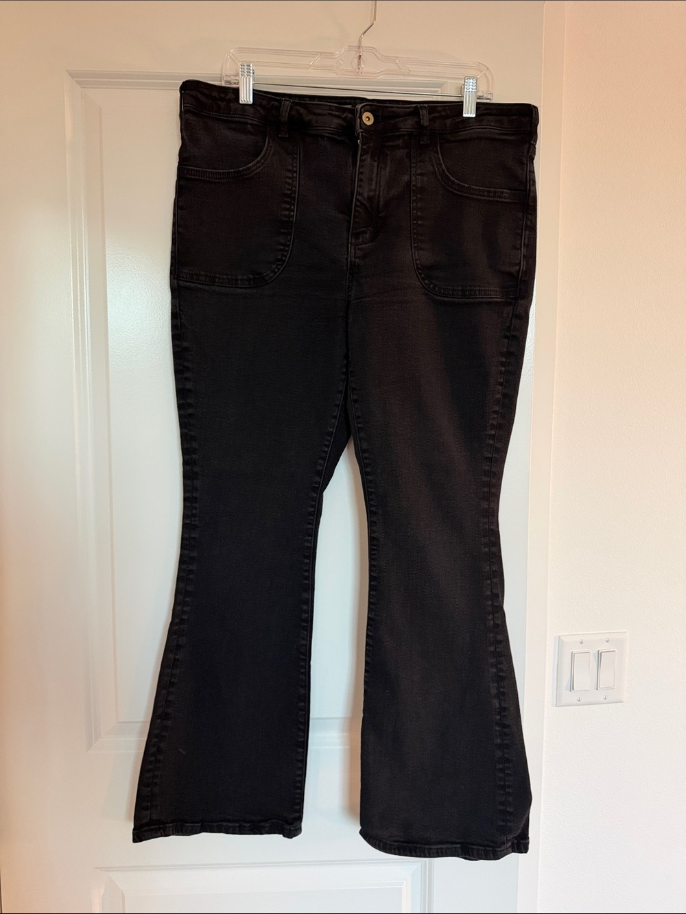 Anthropologie Black Flare Wide-Leg Jeans